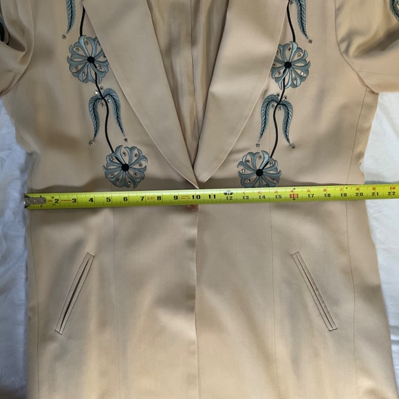 Tan Duster Jacket Embroidered and Embellished by Manuel Cuevas Women’s size 14 - Picture 10 of 16